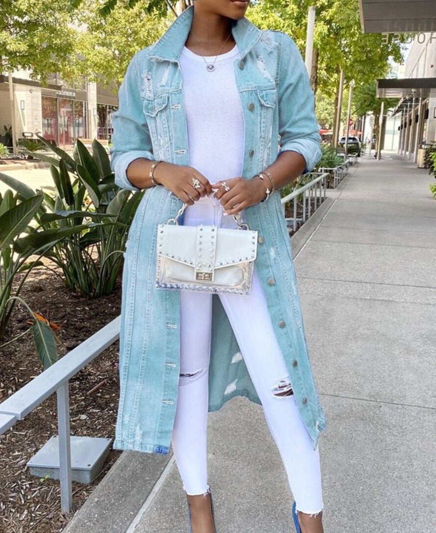 Oversized Denim Shirt Jacket | Button Front | Street-Ready Casual Fit