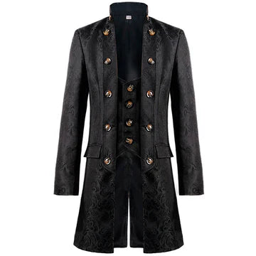 Men’s Velvet Gothic Tailcoat | Vintage Steampunk Jacket | Double-Breasted Formalwear