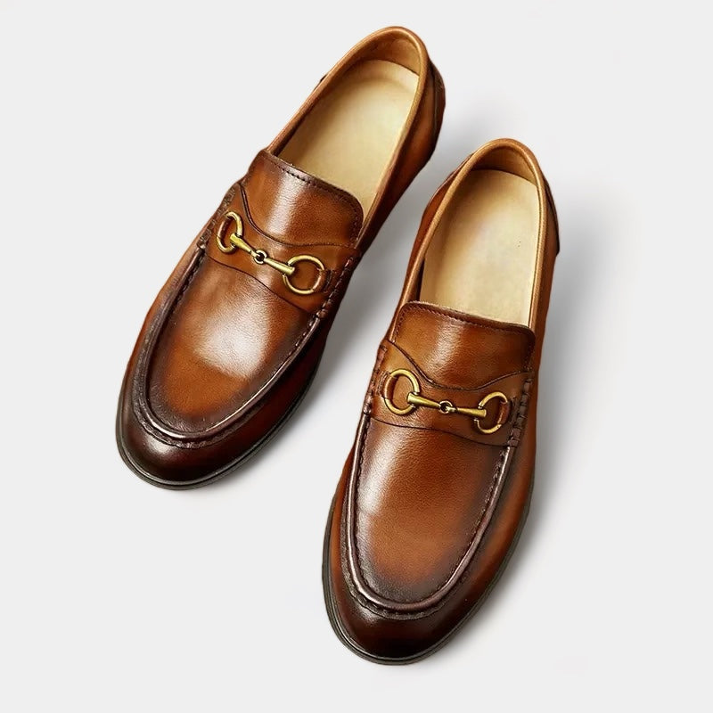 Men’s Classic Leather Loafers | Horsebit Detail | Dress Casual Slip-On Shoes