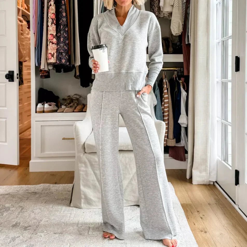 Wide-Leg Knit Lounge Set | Relaxed Fit Two-Piece for Everyday Comfort