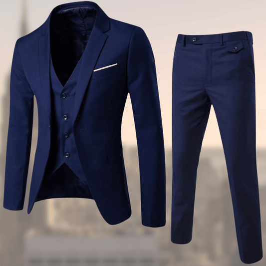 Men's 3-Piece Slim Fit Suit | Formal Blazer, Vest & Trousers | Modern Wedding or Workwear