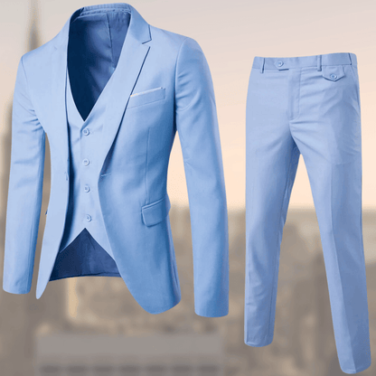 Men's 3-Piece Slim Fit Suit | Formal Blazer, Vest & Trousers | Modern Wedding or Workwear