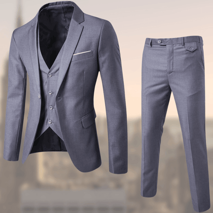 Men's 3-Piece Slim Fit Suit | Formal Blazer, Vest & Trousers | Modern Wedding or Workwear