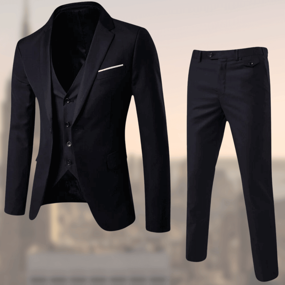 Men's 3-Piece Slim Fit Suit | Formal Blazer, Vest & Trousers | Modern Wedding or Workwear