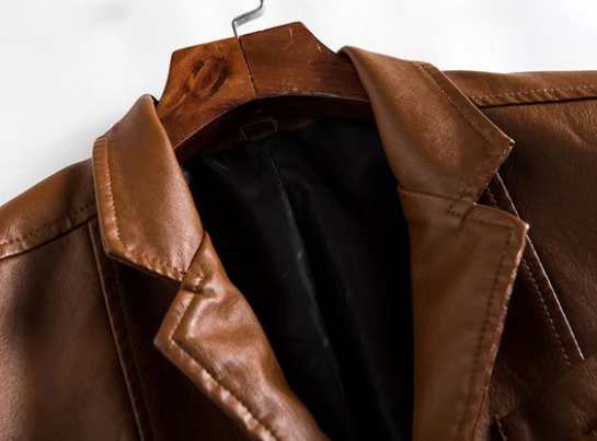 Men’s Faux Leather Blazer | Casual Tailored Look | Lightweight Vegan Outerwear