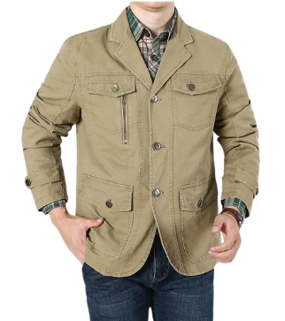 Men’s Utility Field Jacket | Multi-Pocket Cotton Twill | Transitional Outdoor Layer