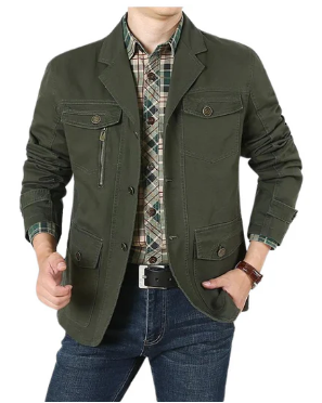 Men’s Utility Field Jacket | Multi-Pocket Cotton Twill | Transitional Outdoor Layer