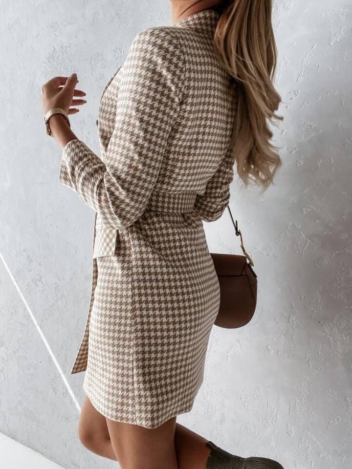 Double-Breasted Blazer Dress | Belted Waist | Sophisticated Style | Multi-Occasion