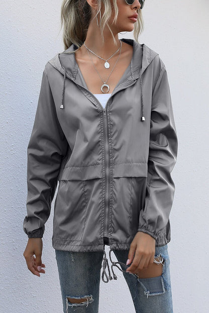 Lightweight Windbreaker Jacket | Adjustable Drawstring Waist | Water-Resistant | Casual Outdoor Layer
