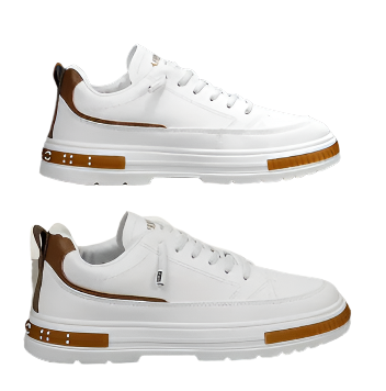 Men’s White Sneakers | Leather Trim Casual Trainers