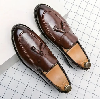 Men’s Leather Tassel Loafers | Classic Slip-On Dress Shoes