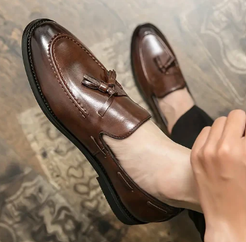 Men’s Leather Tassel Loafers | Classic Slip-On Dress Shoes