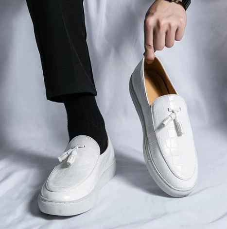 Men’s Croc-Embossed Loafers | Slip-On Tassel Dress Sneakers | Smart-Casual Shoes Canada
