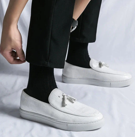 Men’s Croc-Embossed Loafers | Slip-On Tassel Dress Sneakers | Smart-Casual Shoes Canada