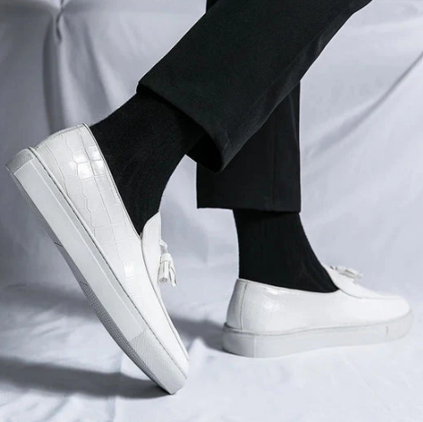 Men’s Croc-Embossed Loafers | Slip-On Tassel Dress Sneakers | Smart-Casual Shoes Canada