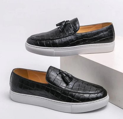 Men’s Croc-Embossed Loafers | Slip-On Tassel Dress Sneakers | Smart-Casual Shoes Canada