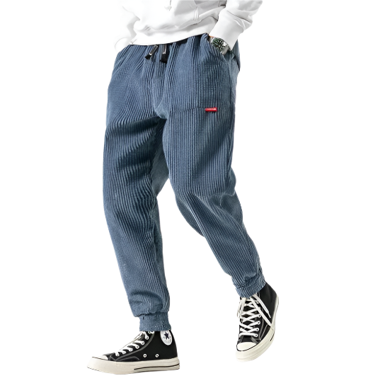Men’s Corduroy Jogger Pants | Relaxed Fit | Elastic Waist Casual Bottoms