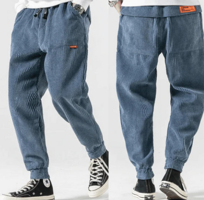Men’s Corduroy Jogger Pants | Relaxed Fit | Elastic Waist Casual Bottoms