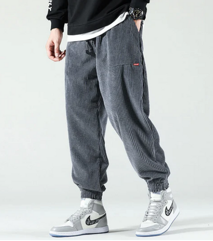 Men’s Corduroy Jogger Pants | Relaxed Fit | Elastic Waist Casual Bottoms