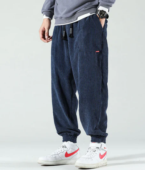 Men’s Corduroy Jogger Pants | Relaxed Fit | Elastic Waist Casual Bottoms