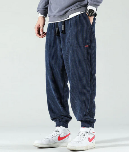 Men’s Corduroy Jogger Pants | Relaxed Fit | Elastic Waist Casual Bottoms