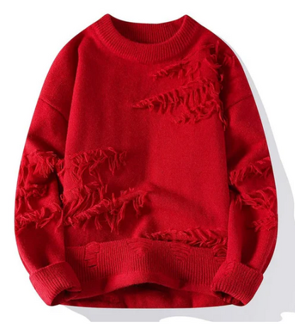Distressed Knit Pullover | Relaxed Fit Sweater for Everyday Wear