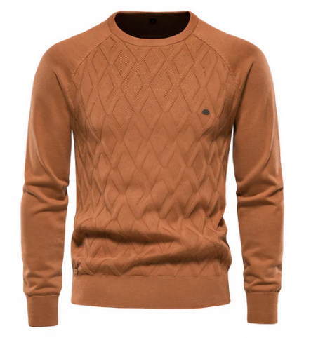 Men’s Cable Knit Sweater | Classic Crewneck | Warm Winter Layer