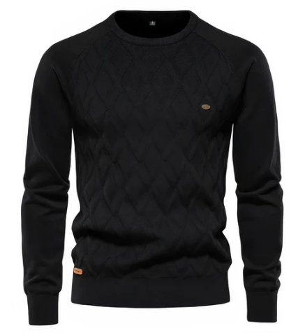 Men’s Cable Knit Sweater | Classic Crewneck | Warm Winter Layer