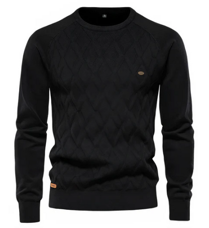 Men’s Cable Knit Sweater | Classic Crewneck | Warm Winter Layer