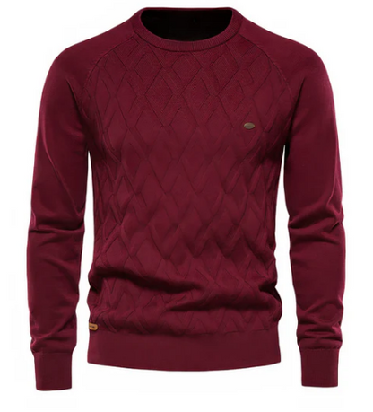 Men’s Cable Knit Sweater | Classic Crewneck | Warm Winter Layer