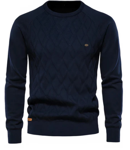 Men’s Cable Knit Sweater | Classic Crewneck | Warm Winter Layer