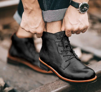 Men’s Leather Lace-Up Boots | Durable Workwear Style | Everyday Casual Canada