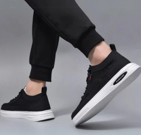 Men’s Grey Faux Suede Sneakers | Lightweight Everyday Shoes | Contrast Sole Detail