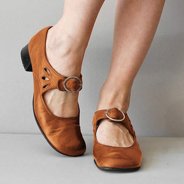 Comfort Buckle Pumps | Classic Low-Heel Mary Janes