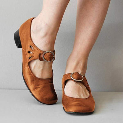 Comfort Buckle Pumps | Classic Low-Heel Mary Janes