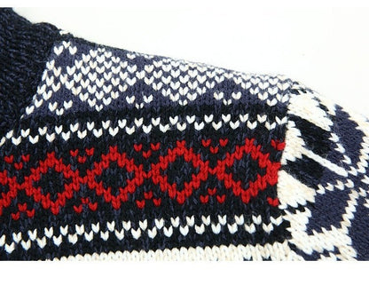 Nordic Knit Zip Cardigan | Fleece-Lined Sweater | Winter Warmth