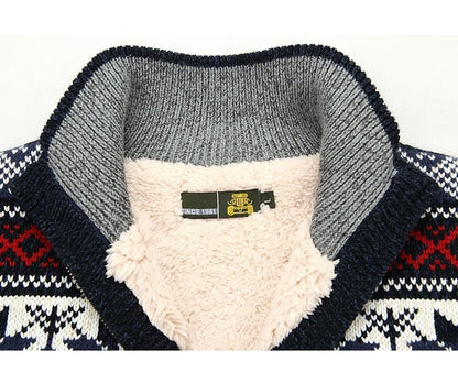 Nordic Knit Zip Cardigan | Fleece-Lined Sweater | Winter Warmth