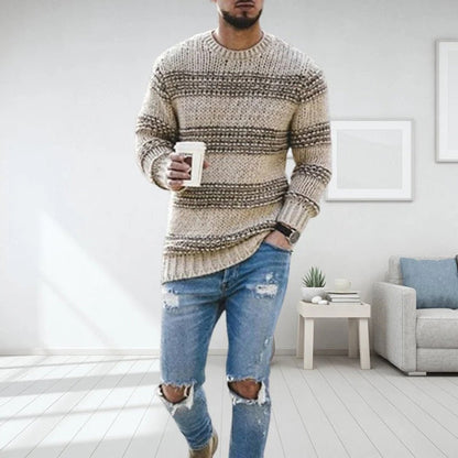 Striped Knit Sweater | Classic Pattern | Soft Acrylic Blend | Casual Winter Wear
