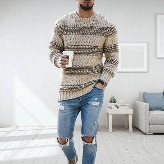 Striped Knit Sweater | Classic Pattern | Soft Acrylic Blend | Casual Winter Wear
