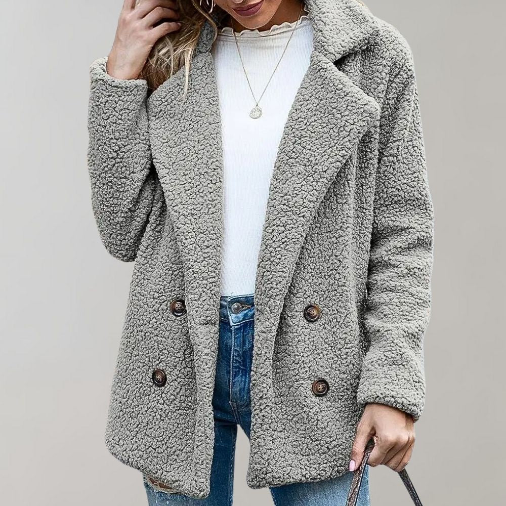 Double-Breasted Sherpa Jacket | Plush Warmth | Casual Chic | Fall & Winter Layer