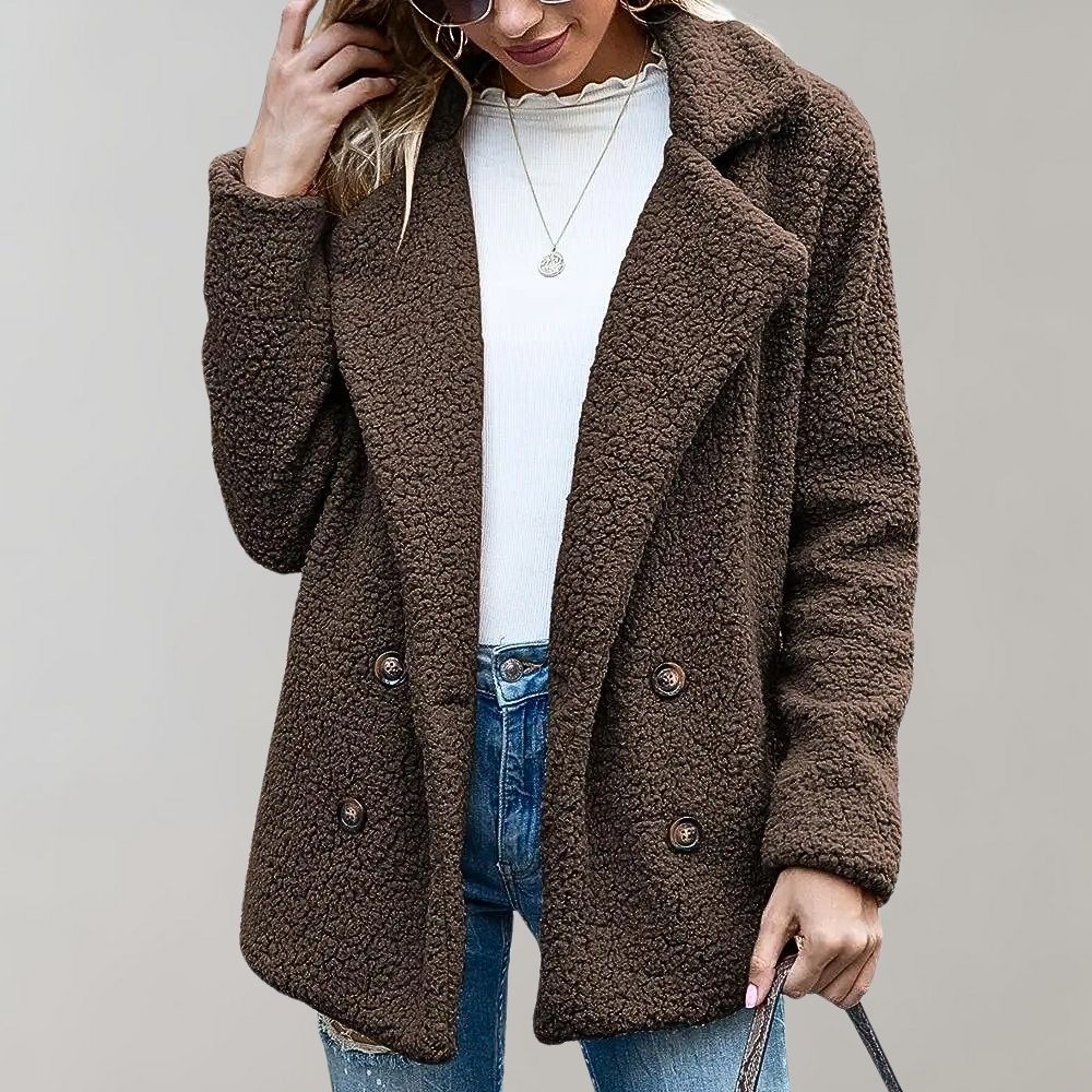 Double-Breasted Sherpa Jacket | Plush Warmth | Casual Chic | Fall & Winter Layer