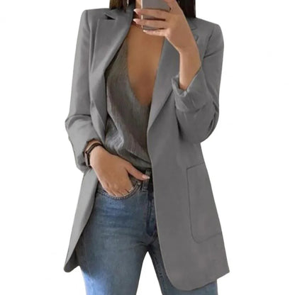 Longline Open-Front Blazer | Lightweight Knit | Casual Office Layer