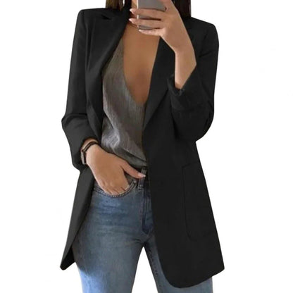 Longline Open-Front Blazer | Lightweight Knit | Casual Office Layer