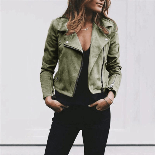 Faux Suede Moto Jacket | Chic & Versatile | Vegan Suede | Casual to Evening Wear