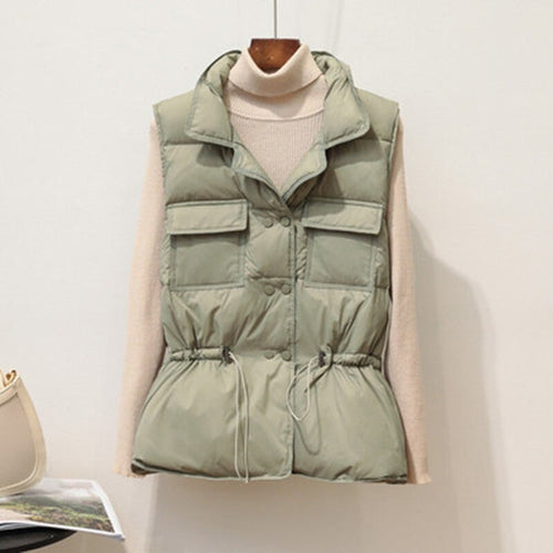 Puffer Vest with Drawstring Waist | Snap-Front Lightweight Outerwear | Winter Layering Vest Canada