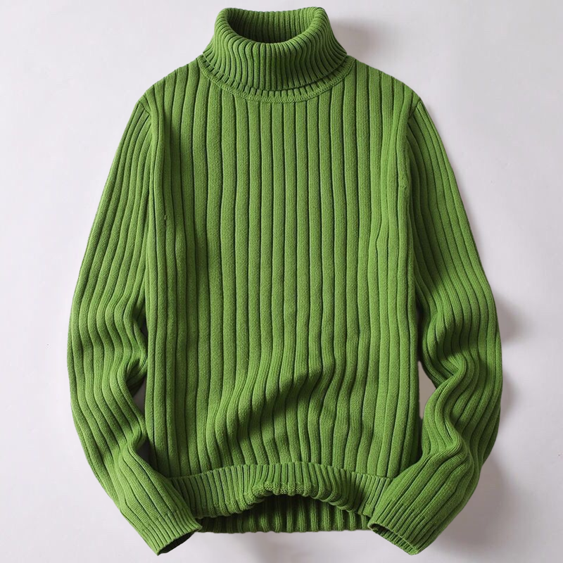 Men’s Ribbed Turtleneck Sweater | Merino Wool Blend | Winter Knitwear
