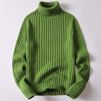 Men’s Ribbed Turtleneck Sweater | Merino Wool Blend | Winter Knitwear
