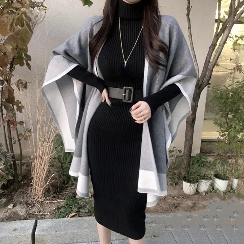 Ribbed Knit Midi Dress | Slim Fit | Soft Stretch Fabric | Elegant Fall Layering