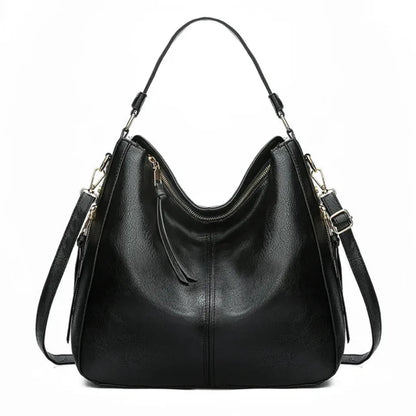 Soft Leather Hobo Shoulder Bag | Convertible Crossbody | Spacious Everyday Carry
