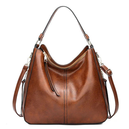 Soft Leather Hobo Shoulder Bag | Convertible Crossbody | Spacious Everyday Carry